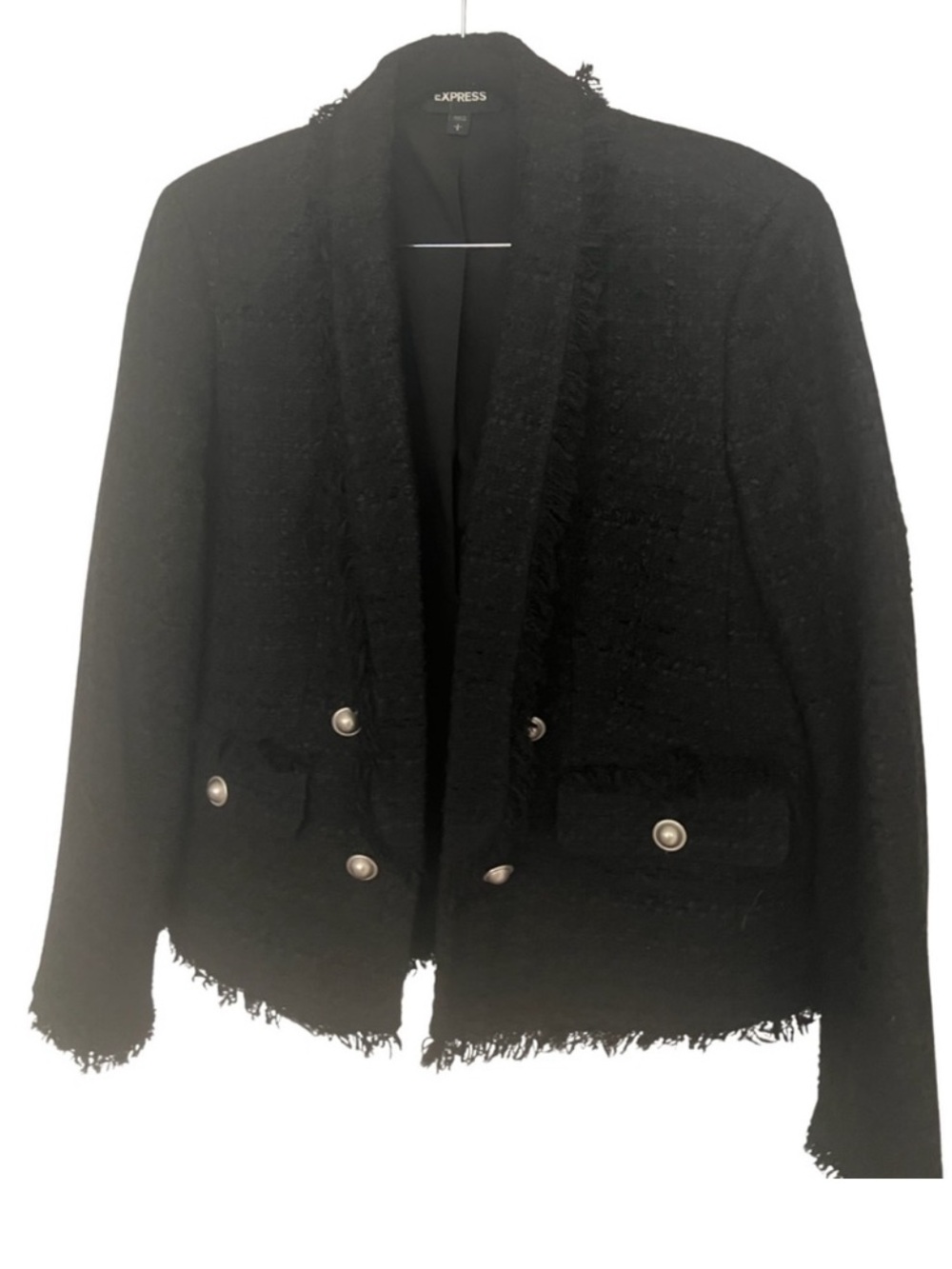 Express Black Tweed Double-Breasted Blazer Sz xl - Picture 4 of 4